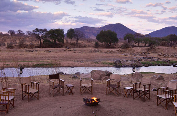 Boma with view of the river Ruaha River Lodge